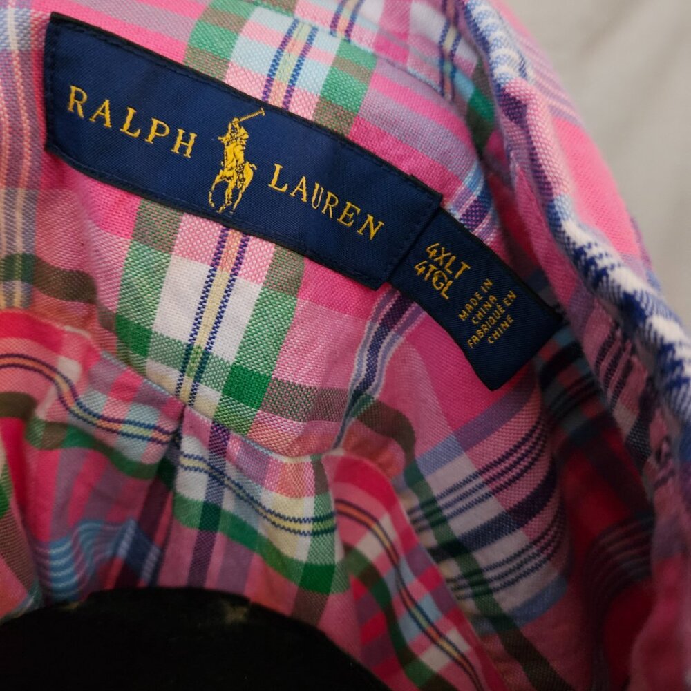 Ended Mens Polo Ralph Lauren Button Down Oxford Shirt Size 4XLT Mint Condition - Picture 4 of 5